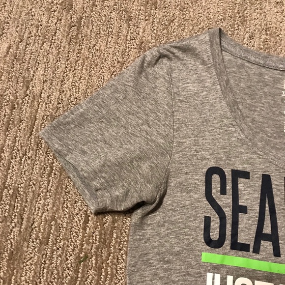 Nike Women’s Seattle Seahawks Just Do It T-Shirt In Heather Grey, Size Small - Picture 5 of 10
